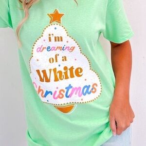MINT CHOCOLATE CHIP “ I’M dreaming of a white Christmas” tee shirt L! Quality!